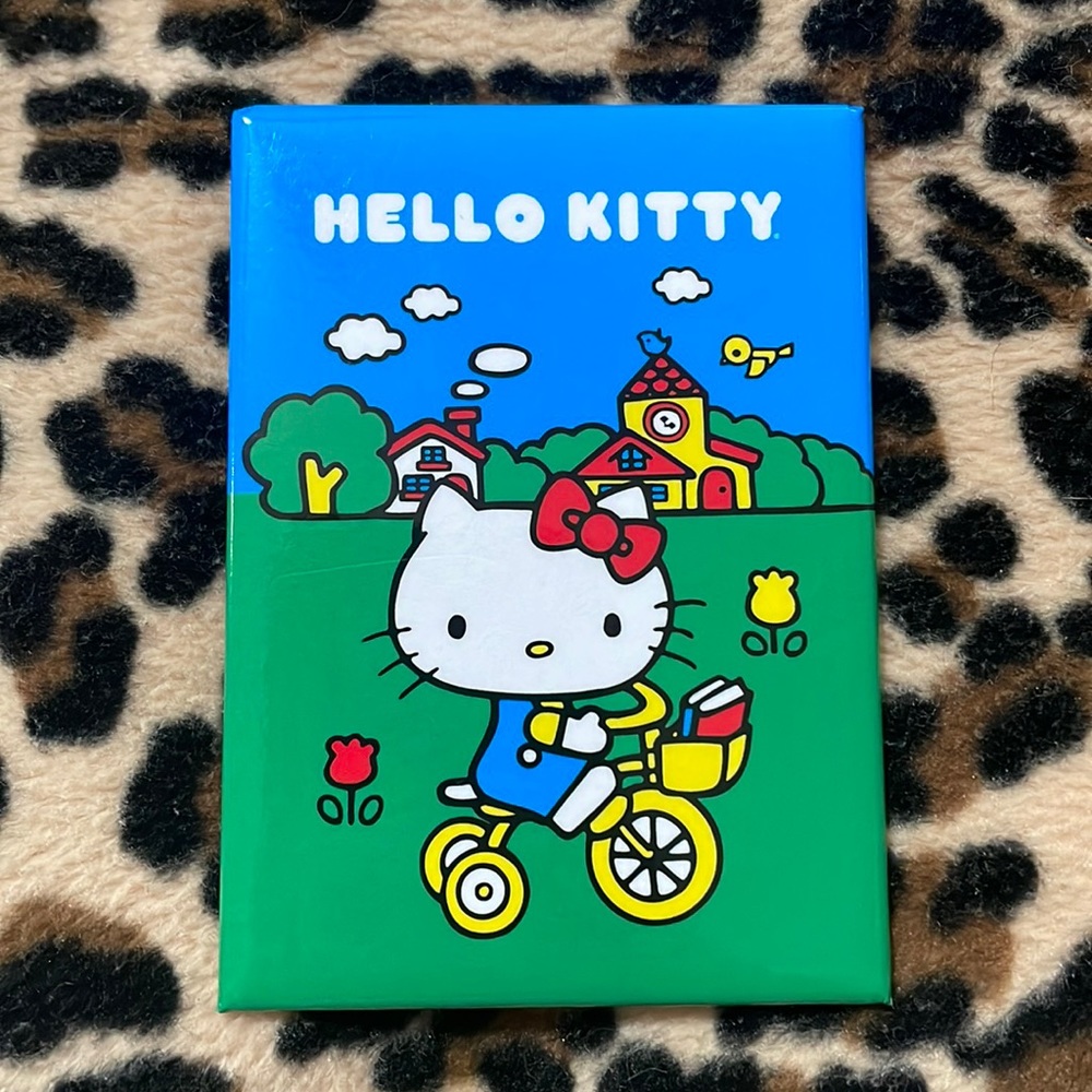 2020 HELLO KITTY Fridge Magnet 💙 Riding Bicycle Cute Cartoon Kawaii Sky Cloud